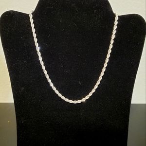 16in s925 silver plated rope chain